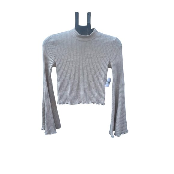 Women's Alter'D State Cropped Flare Sleeve Turtle Neck Sweater Size Med - Picture 3 of 9